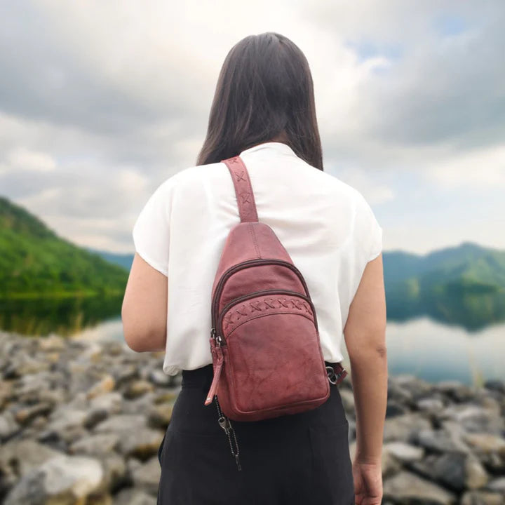 Taylor Conceal Carry Leather Sling Backpack