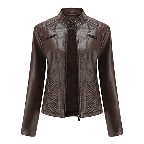 Chaqueta motera de cuero de moda casual