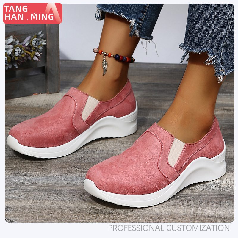 Zapatos de mujer con suela gruesa y punta redonda