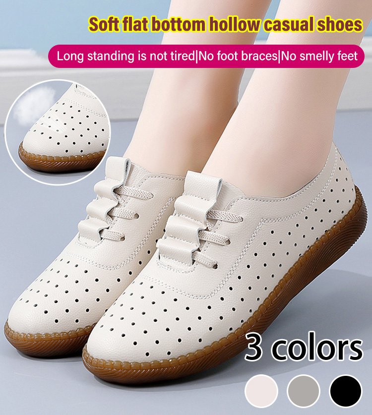 Zapatos casuales huecos con fondo plano blando