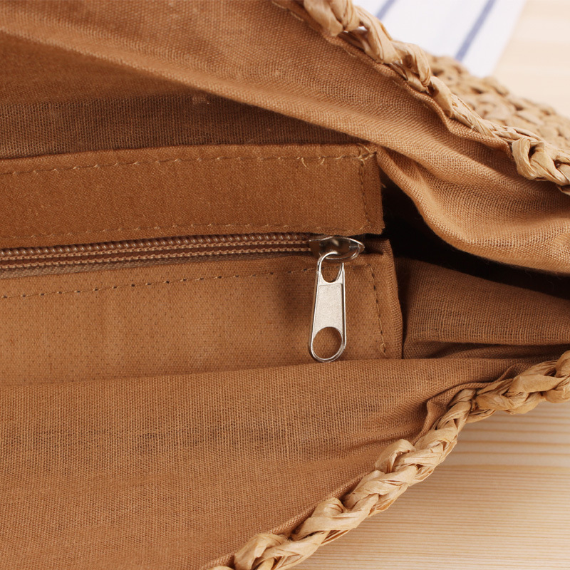 Simple Hollow Round Shoulder Straw Woven Bag