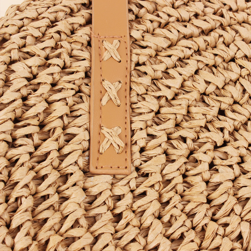 Simple Hollow Round Shoulder Straw Woven Bag