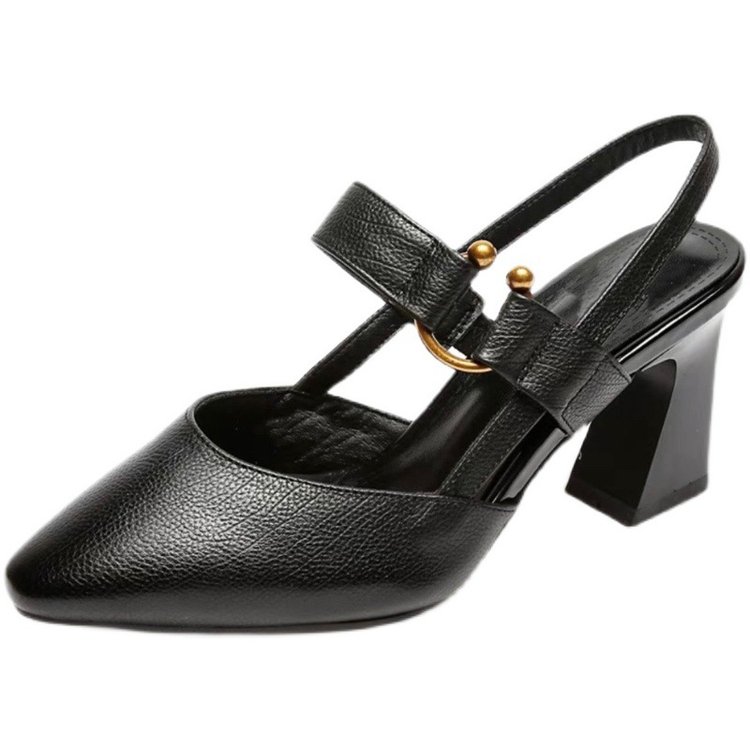 [34-42]Sandalias de tacón alto de cuero de moda