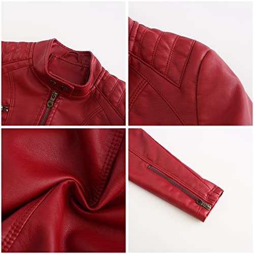 Chaqueta motera de cuero de moda casual