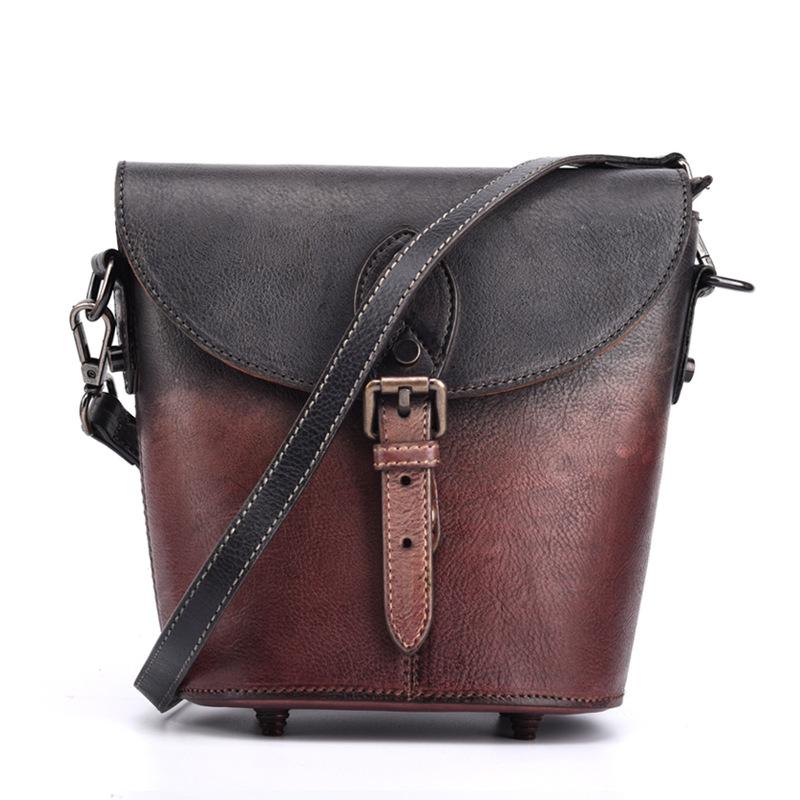 Retro Ladies Large Capacity Corssbody Bucket Bag
