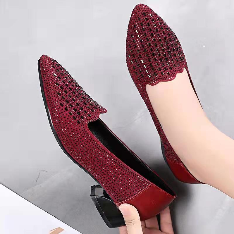 Favshoes-Nuevos zapatos de suela blanda con diamantes de imitación a la moda