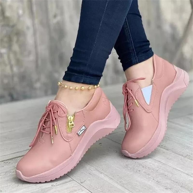 Zapatillas con cordones y cremallera antideslizante para exteriores para mujer