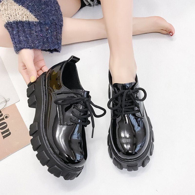 Zapatos Oxford De Tacón Bajo Para Mujer