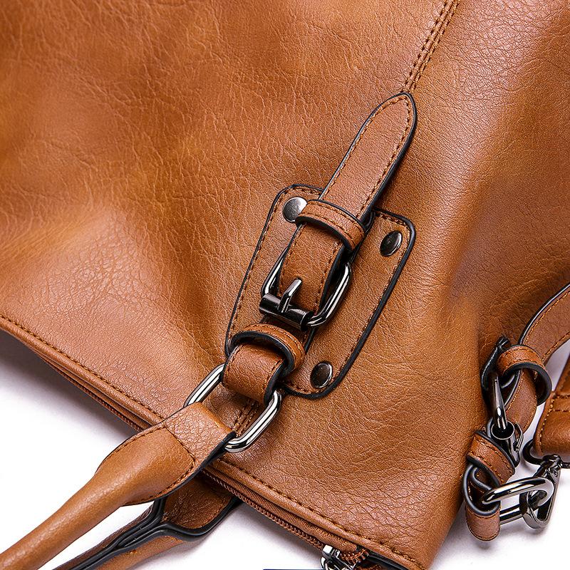 Retro simple shoulder bag large capacity texture handbag