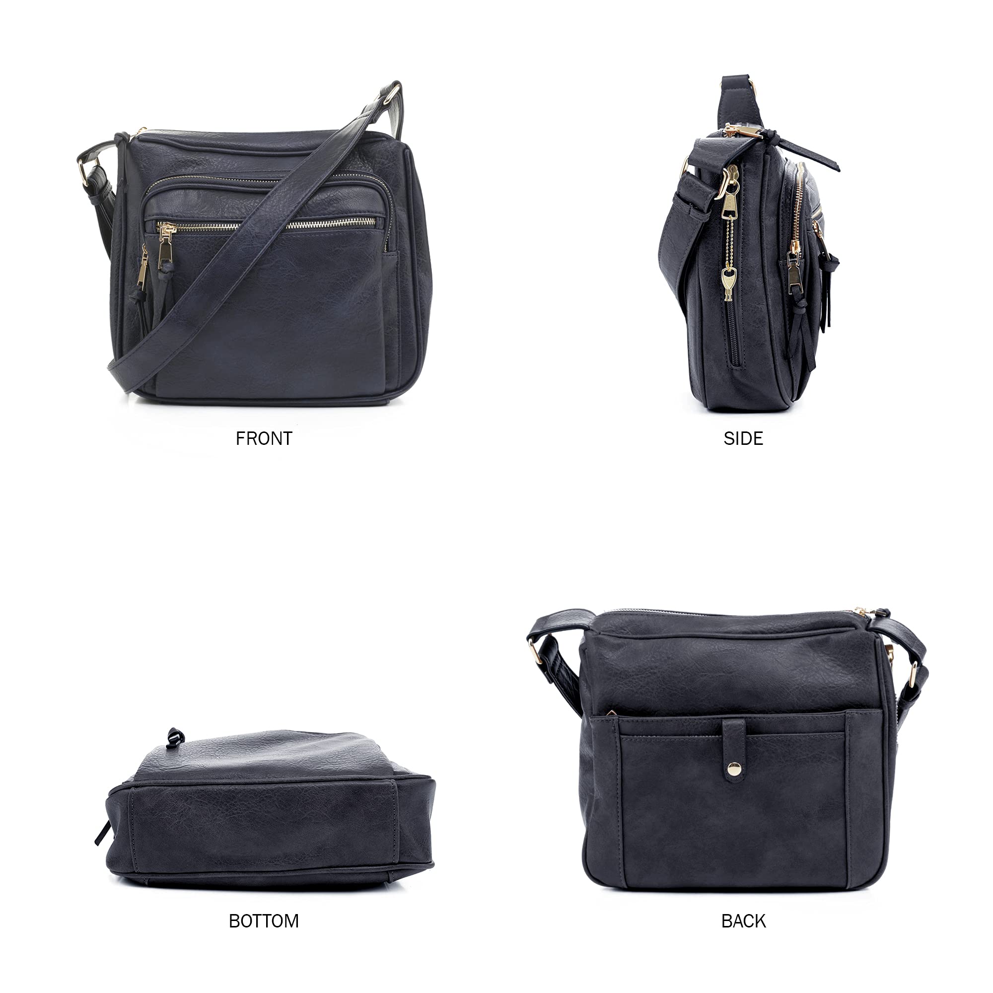 Concealed Crossbody RFID Blocking Lock Firearm Removable Holster-Navy