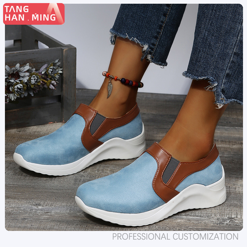 Zapatos de mujer con suela gruesa y punta redonda