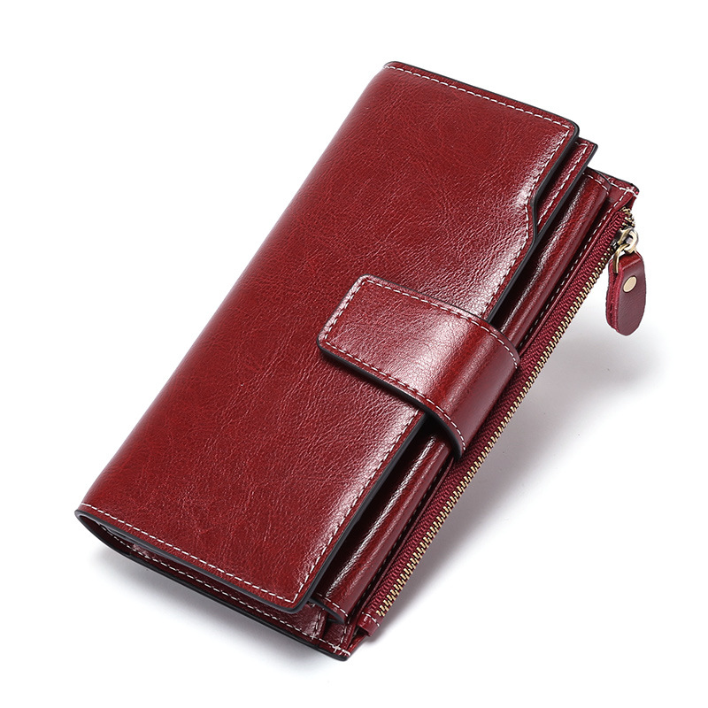 Leather Anti-theft Brush Ladies Wallet Long