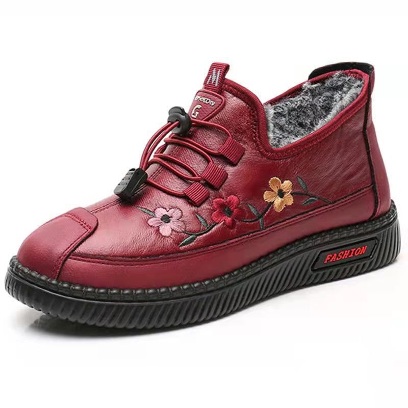 Calzado de algodón acolchado, cálido y antideslizante para madres