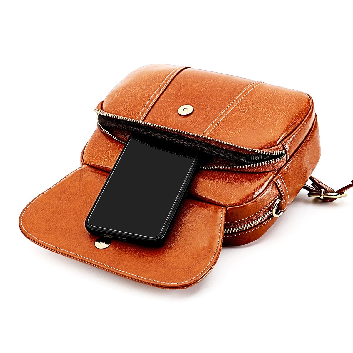 Leather Women's Bag Fashion Trend Korean Version Of Joker Horizontal Cross Shoulder Bag Women's Cowhide Women's Bag