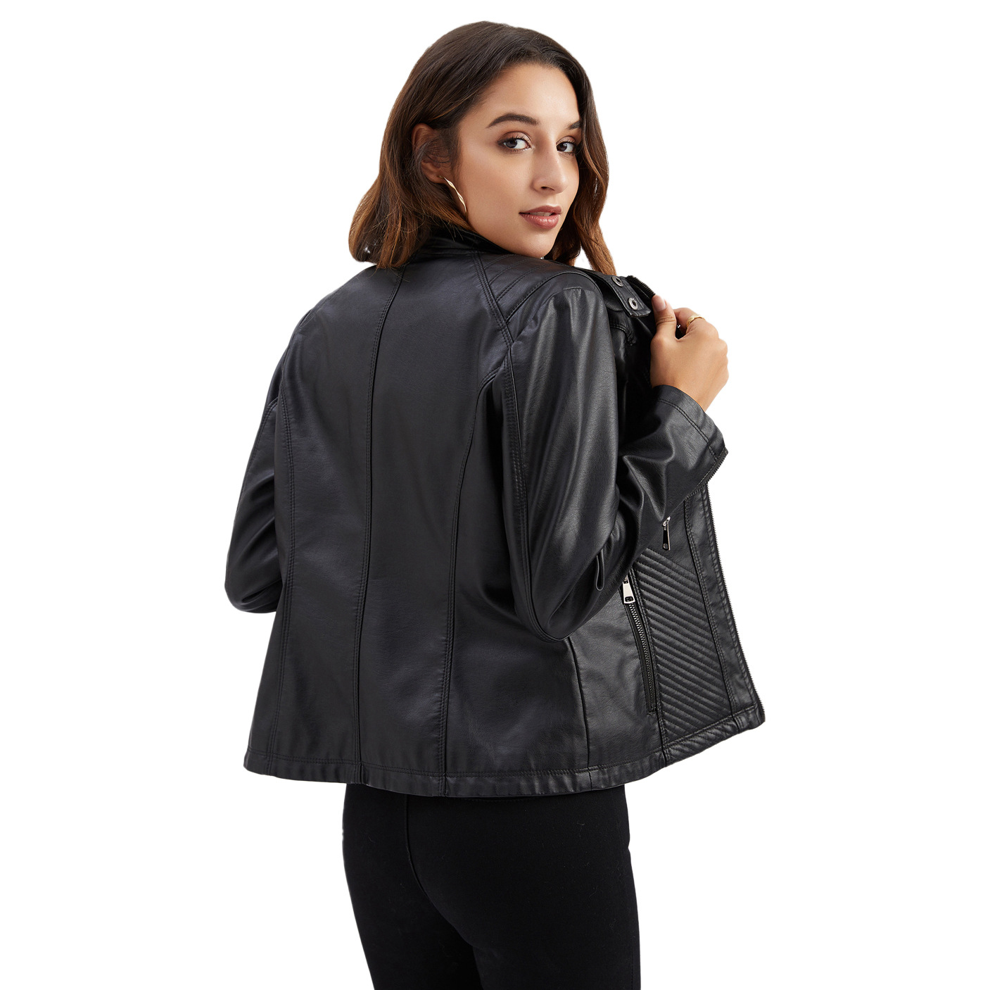 Casual Leather Simple Biker Jacket