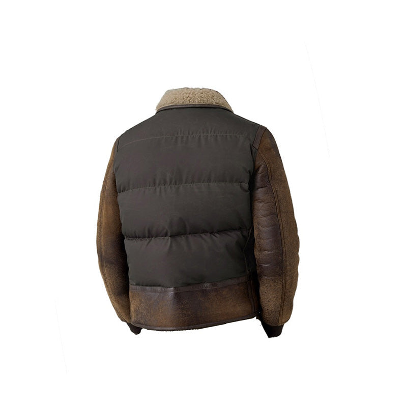 Men's B3 Vintage Brown Shearling Leather Puff Jacket
