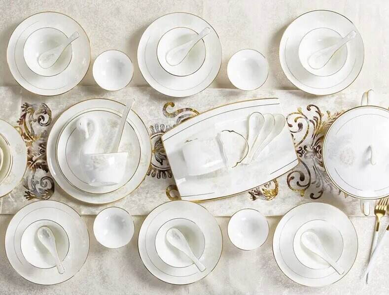 58pcs deluxe ceramic tableware set