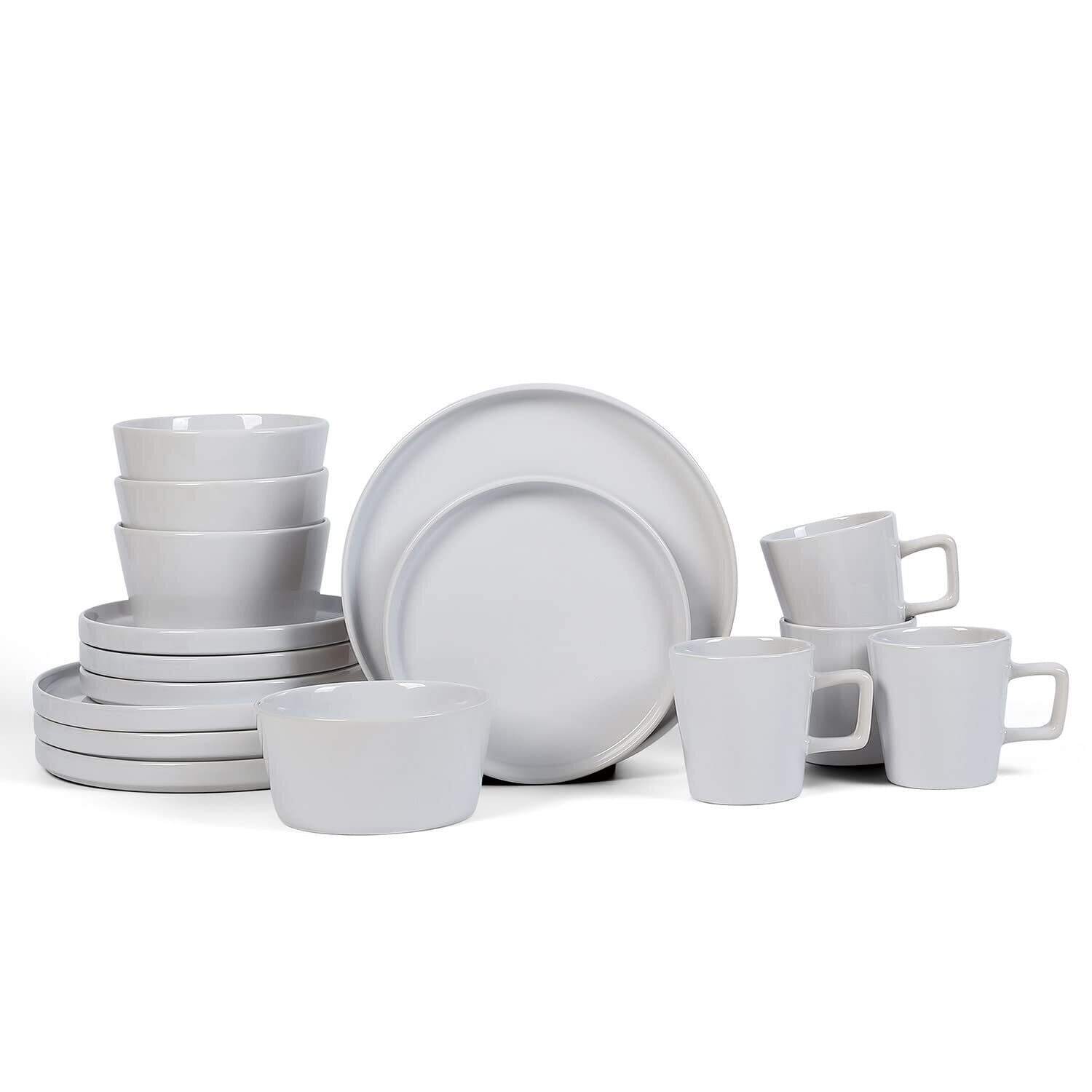 Dinnerware Set, Service For 8, Black Matte, 32 Piece