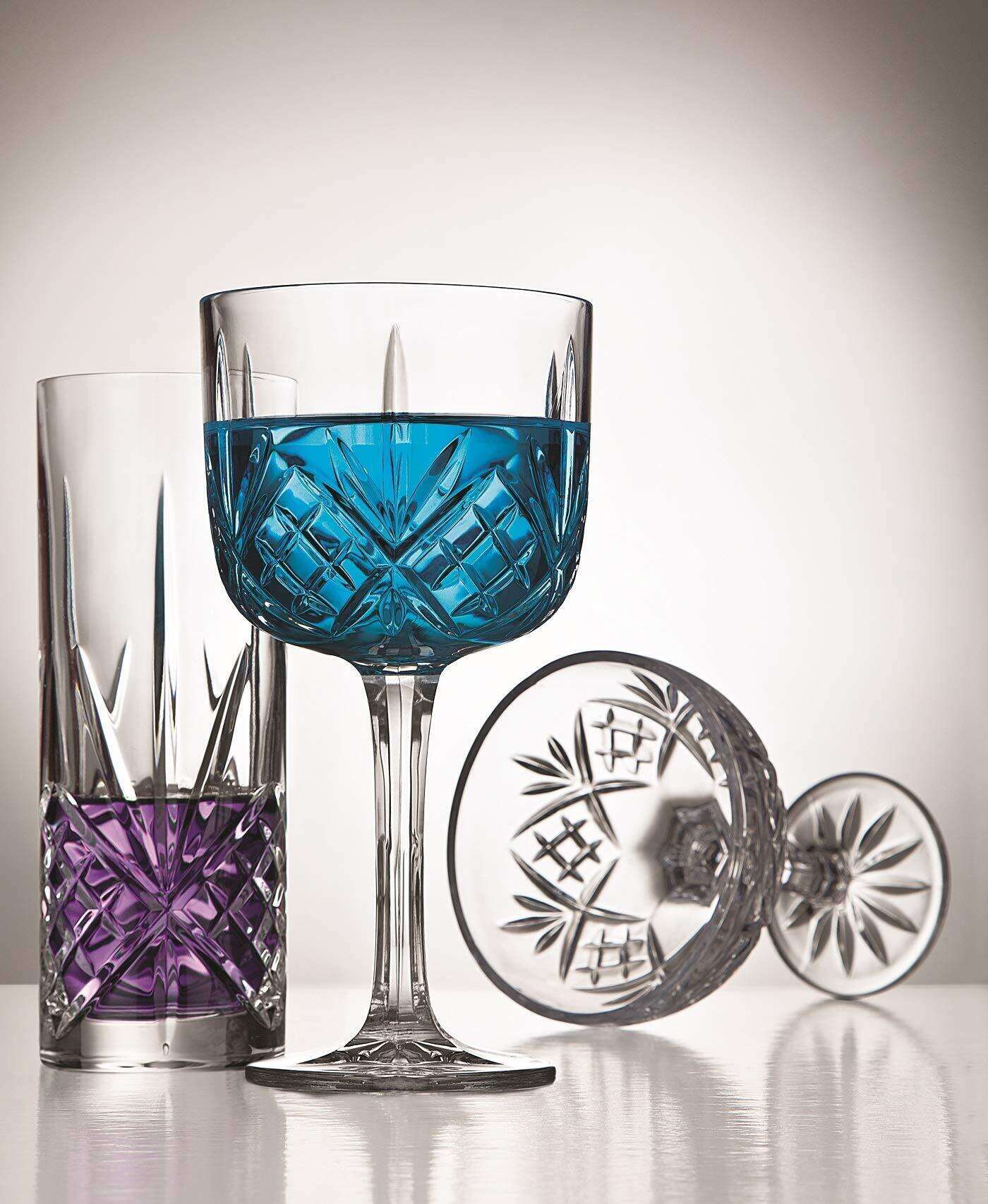 Tall Beverage Glasses Collins All Purpose Drinking Glasses- Dublin Collection, SET OF 4