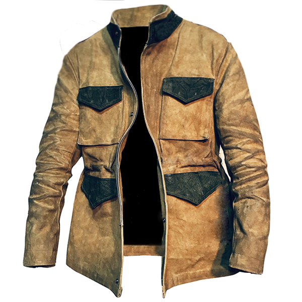 Men's Vintage Wash Print Tactical Thin Jacket