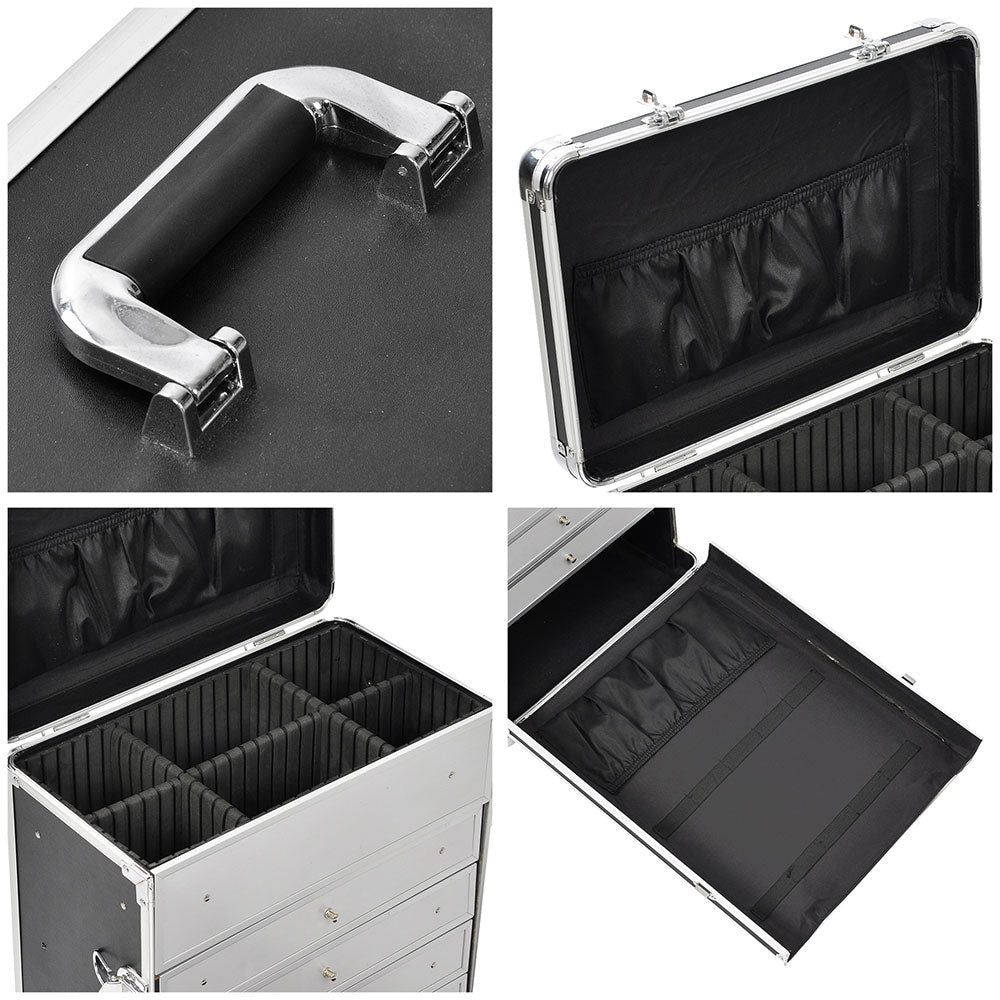 Byootique Rolling Cosmetic Makeup Case w/ 4-DrBlack