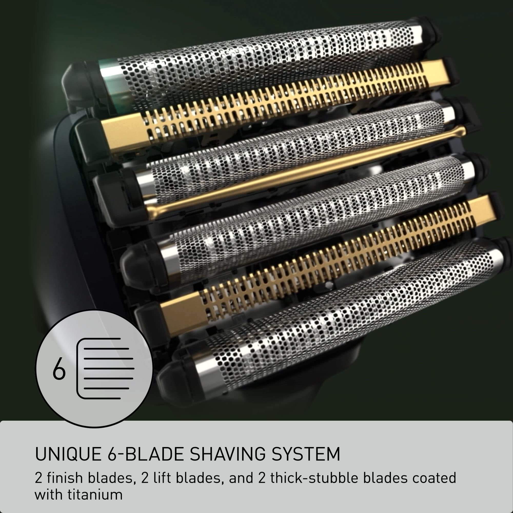 Panasonic Maquinilla de afeitar eléctrica para hombres. ARC6 de seis cuchillas con estación de limpieza y carga automática premium. ES-LS9A-K (negro)
