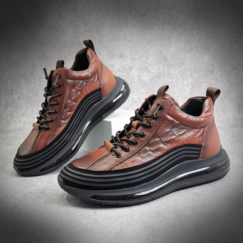 Zapatos casuales con colchón de aire de piel de vaca para hombre