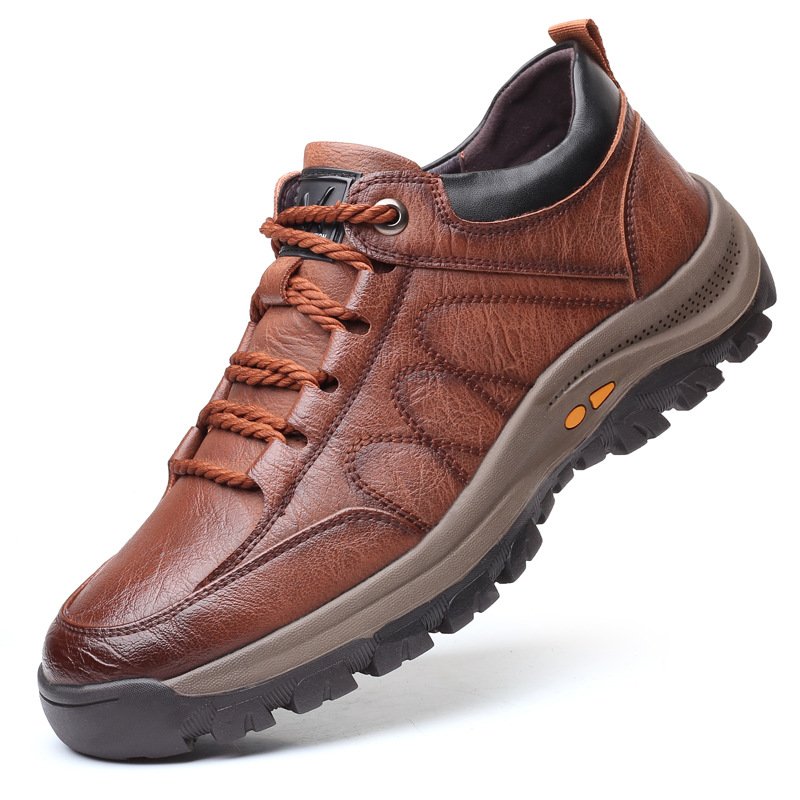Zapatos casuales de cuero con costura a mano para hombre