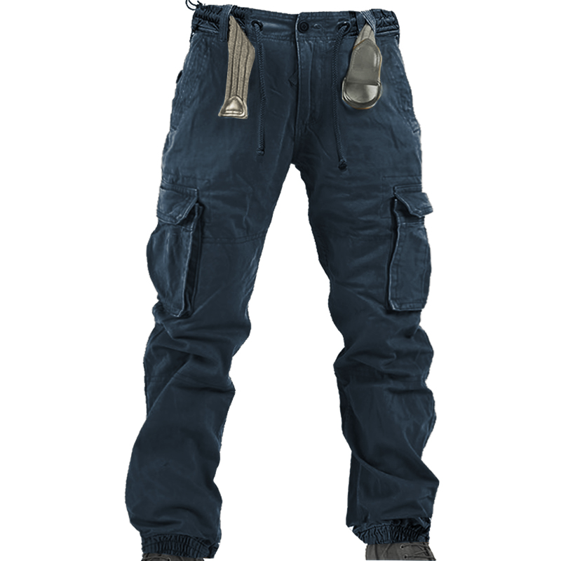 Men's Outdoor Pocket Elastic Waist Drawstring Cargo Pants