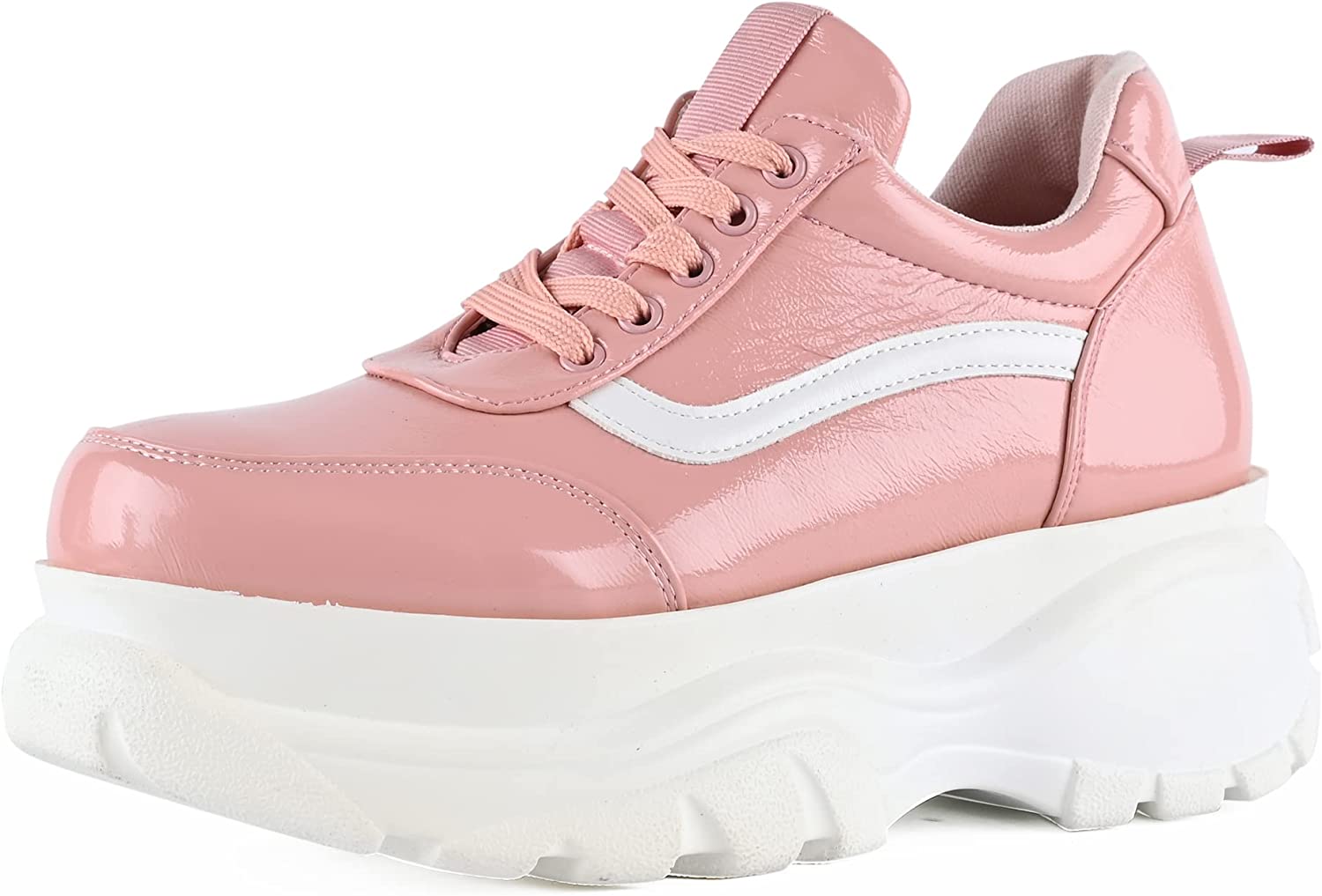 READYSALTED Platform Sneakers for Women Fashion Chunky Sneakers Casual Lace Up Walking Sneakers