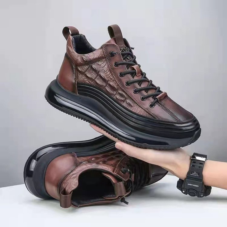 Zapatos casuales con colchón de aire de piel de vaca para hombre