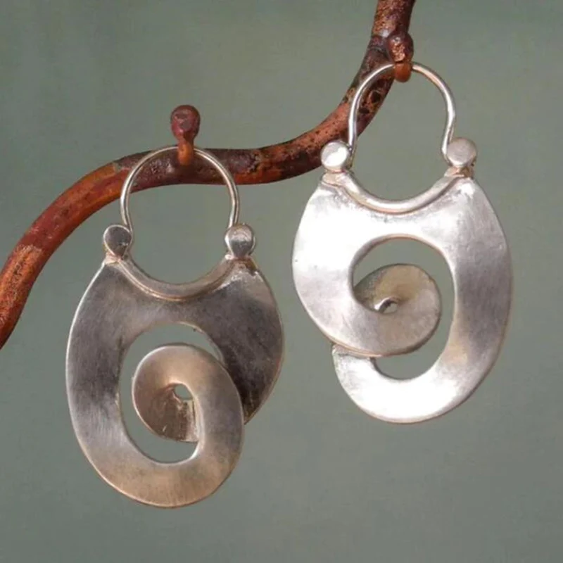 Aretes Espiral Vintage de Plata