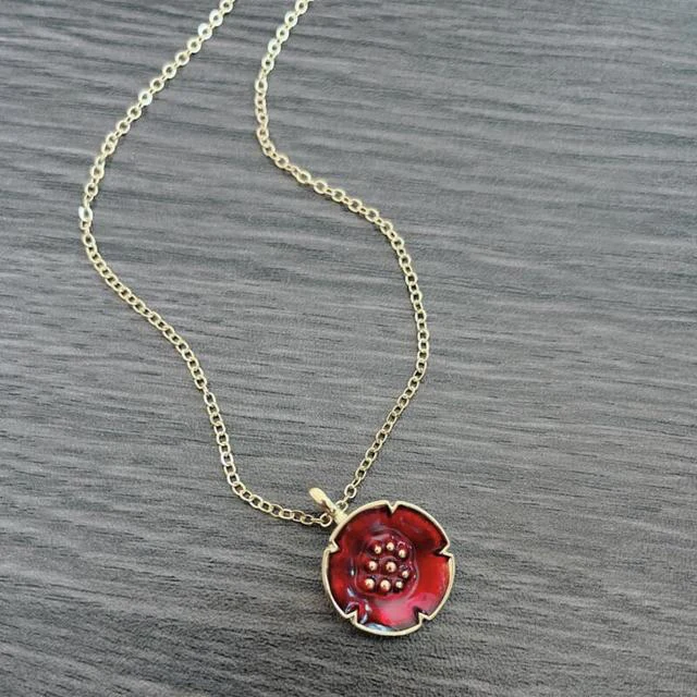 Collare Vintage Rojo en Oro