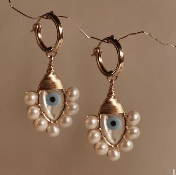 Aretes de Nazar Vintage con Perlas