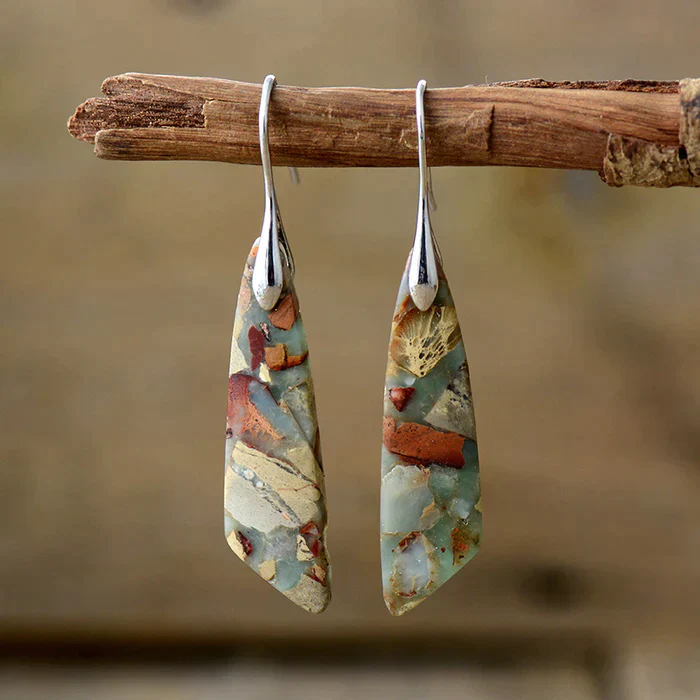 Aretes Piedra Natural Vintage
