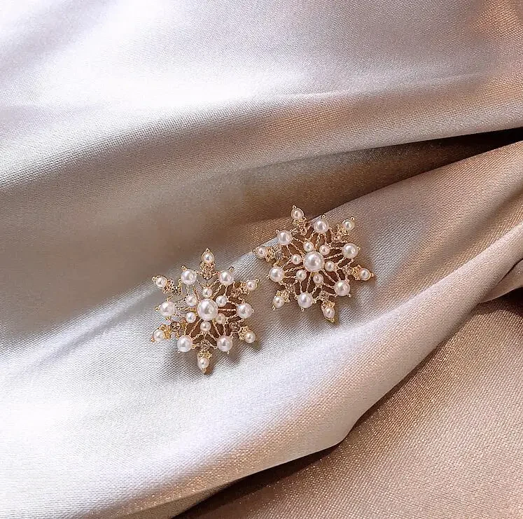 Elegantes Aretes  Copo de Nieve