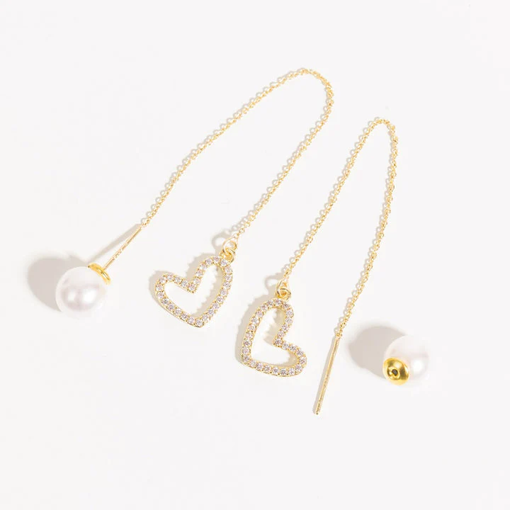 Pendientes de Corazón y Perla en Oro
