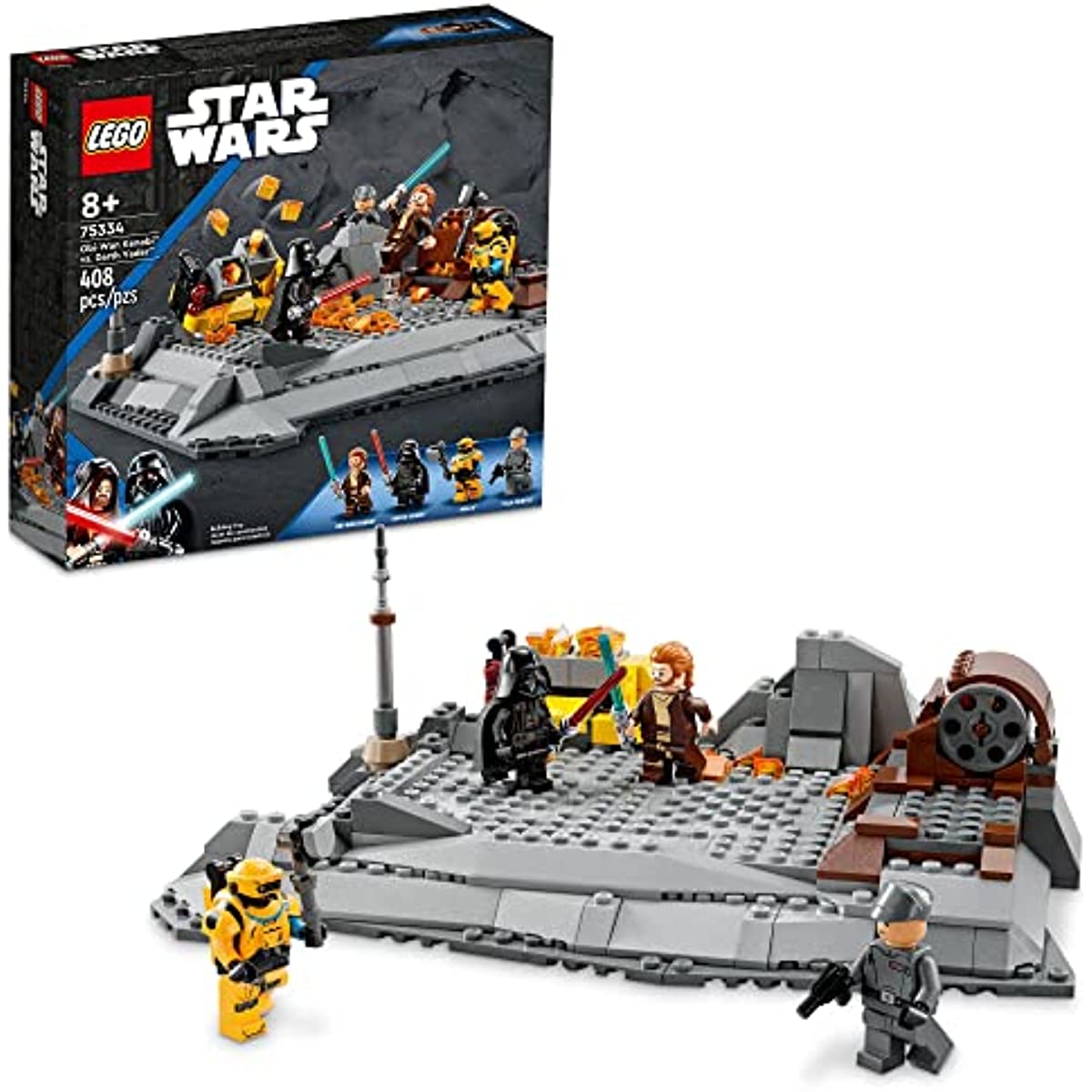 LEGO Star Wars OBI-Wan Kenobi vs. Darth Vader 75334 Building Toy Set for Kids. Boys. and Girls Ages 8+ (408 Pieces)