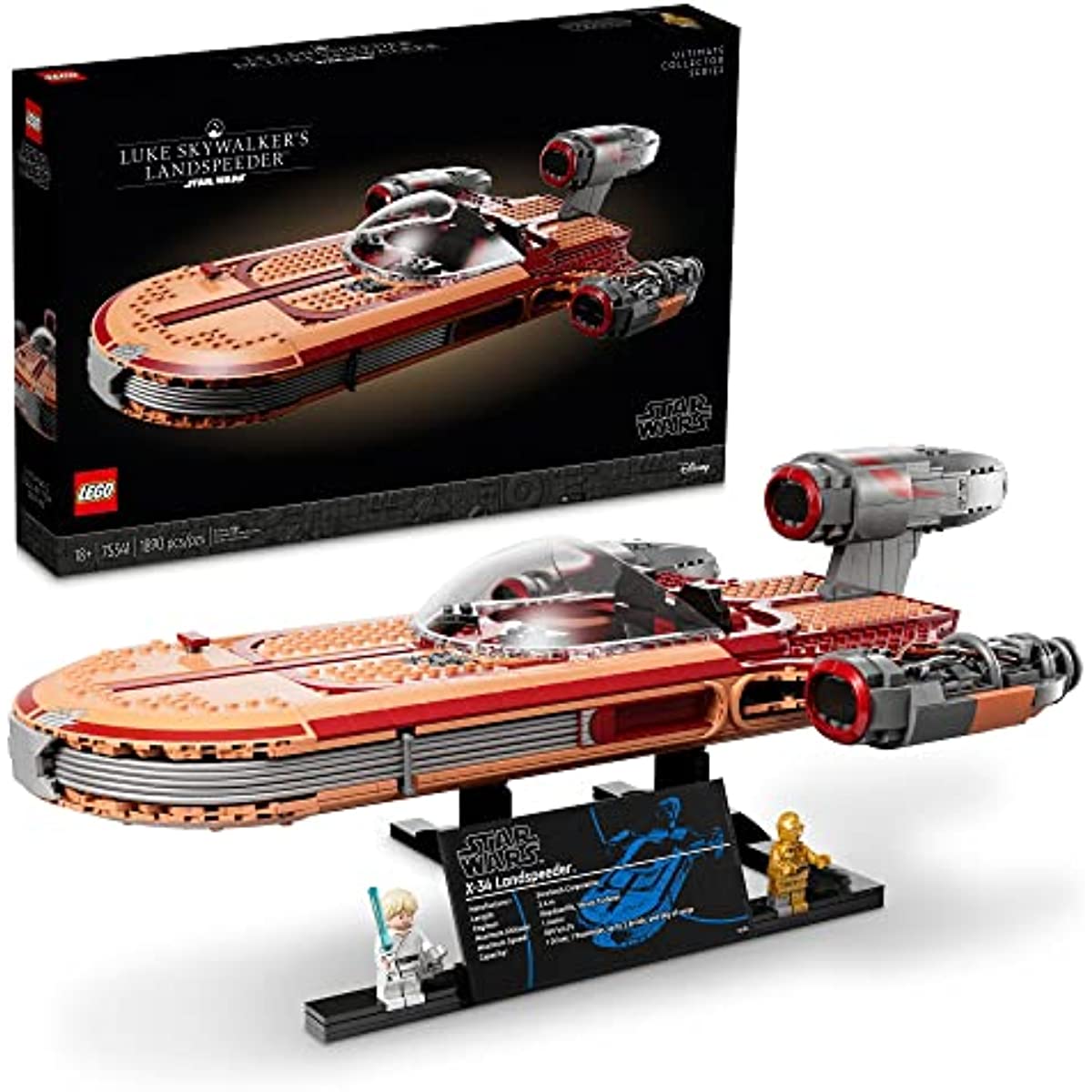 LEGO Star Wars Luke Skywalker's Landspeeder 75341 Collectible Building Display Set for Adult Fans of Star Wars (1.890 Pieces)