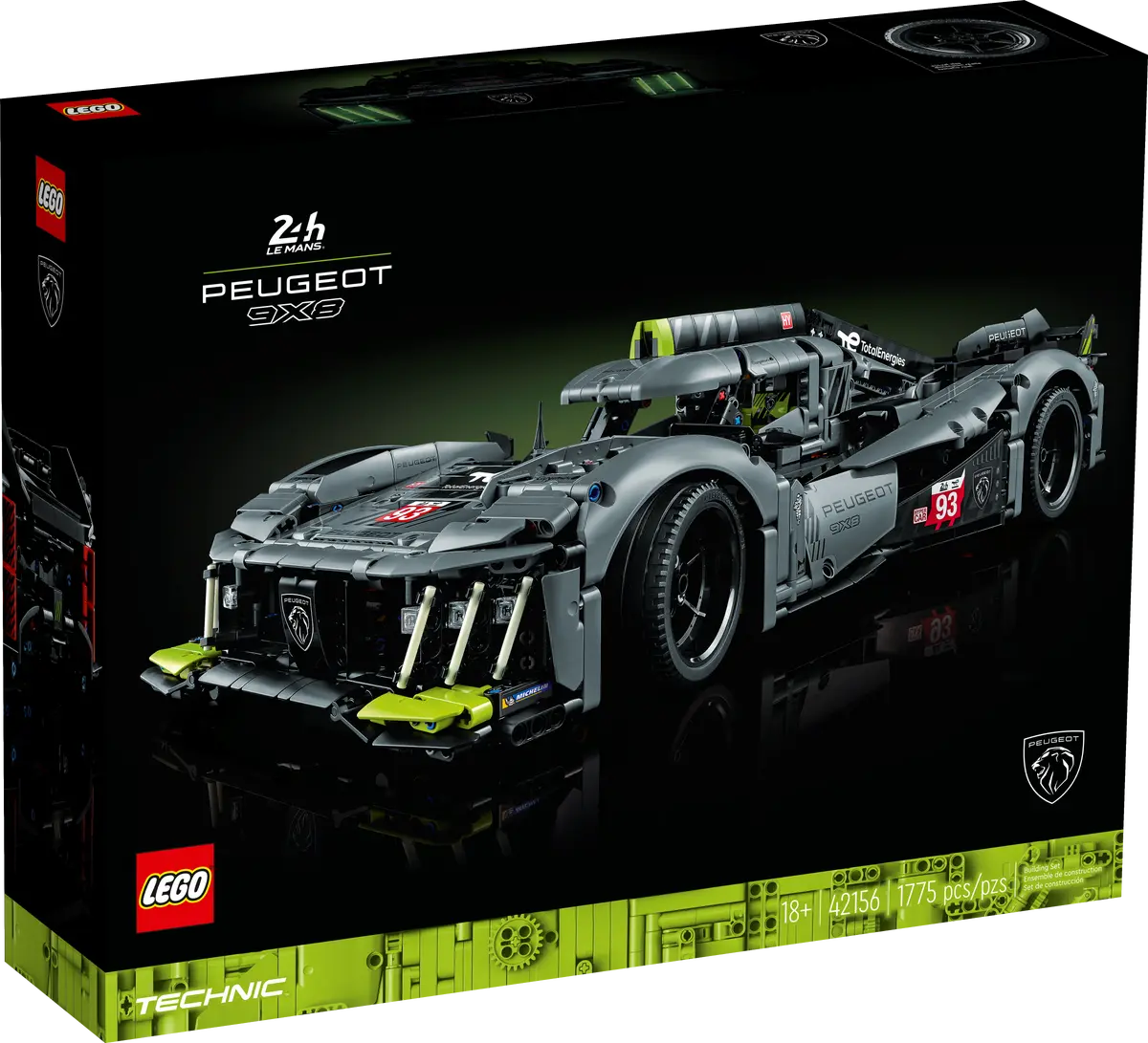 LEGO Technic PEUGEOT 9X8 24H Le Mans Hybrid Hypercar 42156