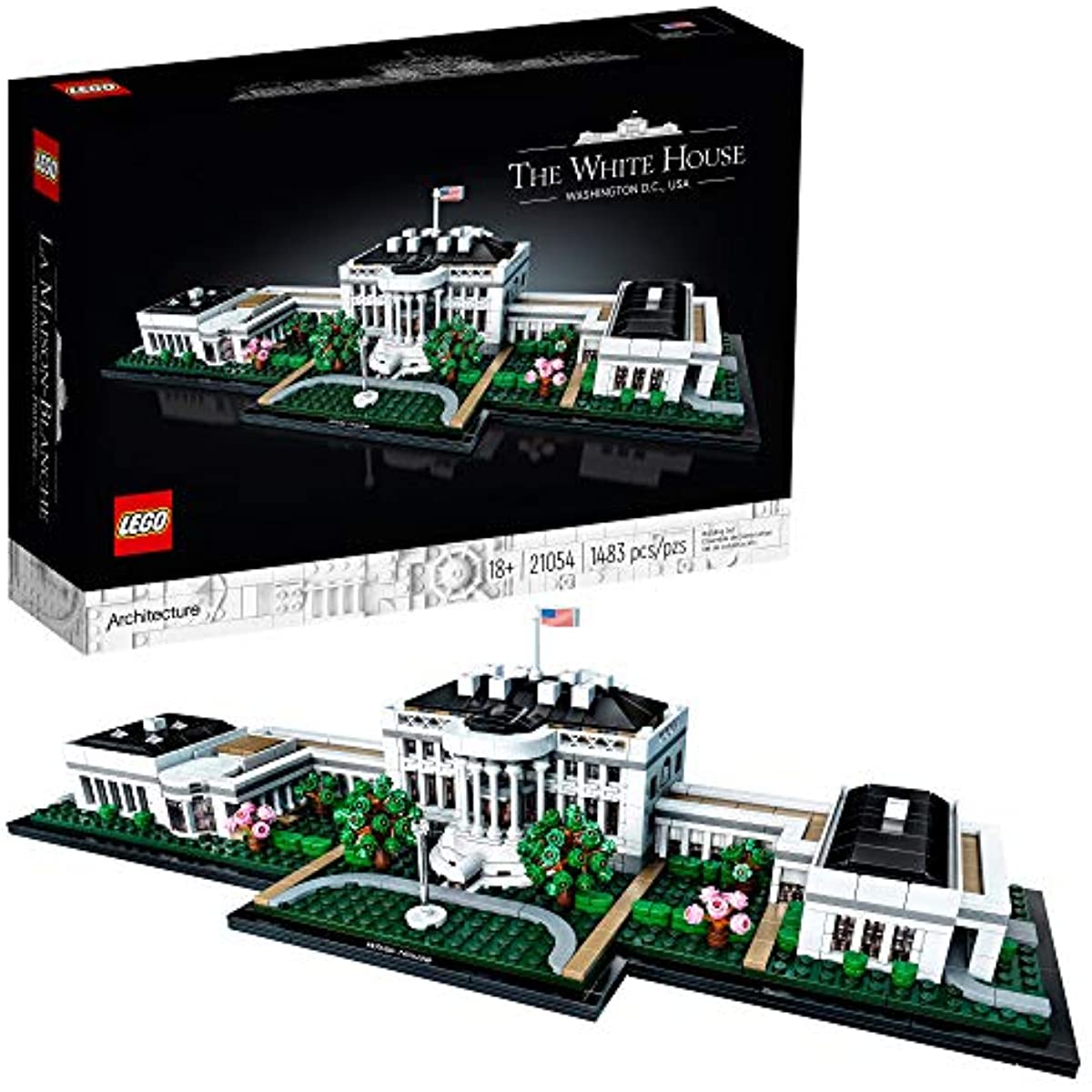 LEGO Architecture Collection: The White House 21054 Model Building Kit. Creative Building Set for Adults. A Revitalizing DIY Project and Great Gift for Any Hobbyists (1.483 Pieces)