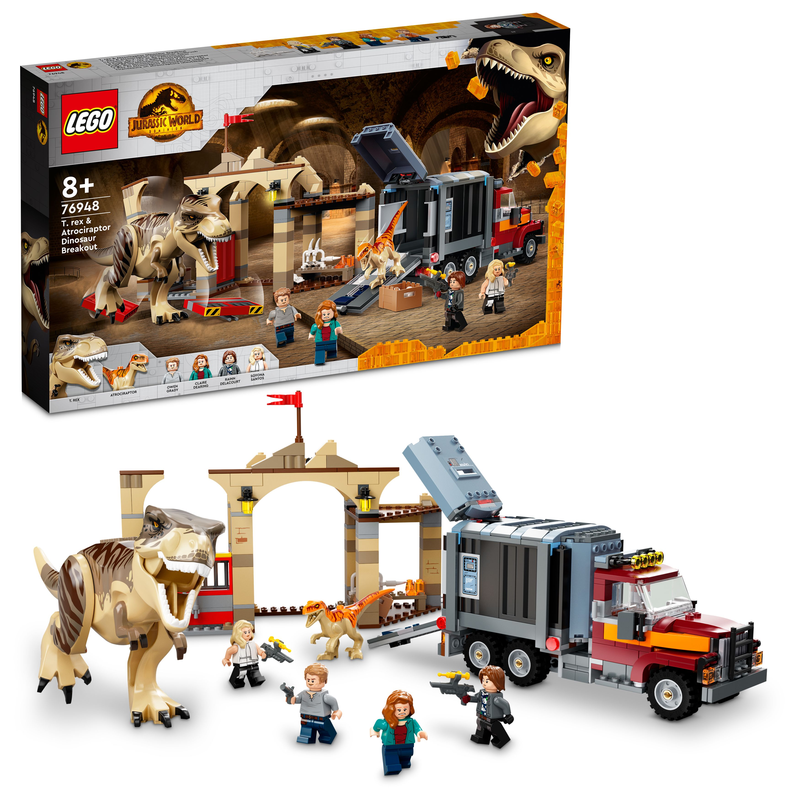 LEGO JURASSIC WORLD T. REX & ATROCIRAPTOR DINOSAUR BREAKOUT 76948