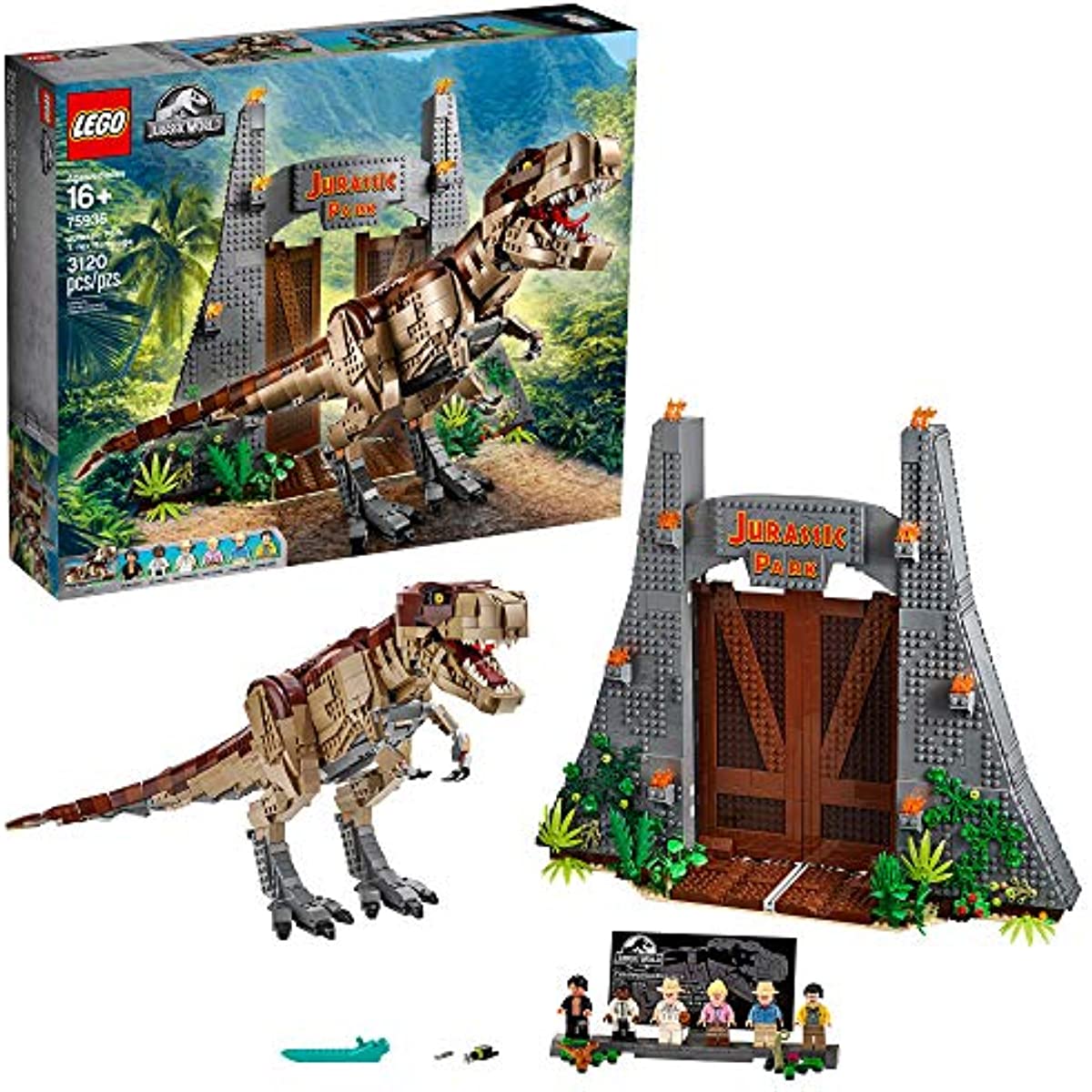 LEGO Jurassic World Jurassic Park: T. rex Rampage 75936 Building Kit (3120 Pieces)