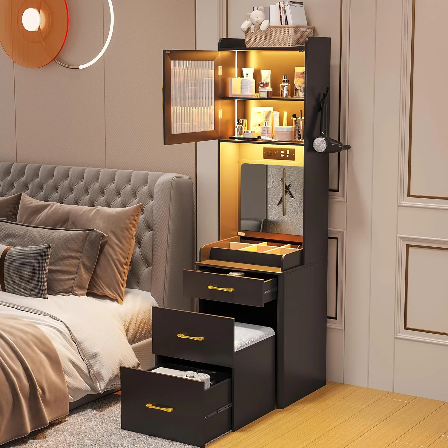 LuxuryTable™  Mesa de Maquillaje Definitiva - Espejo y Escritorio convertible（Compre 1 y llévese 1 gratis）