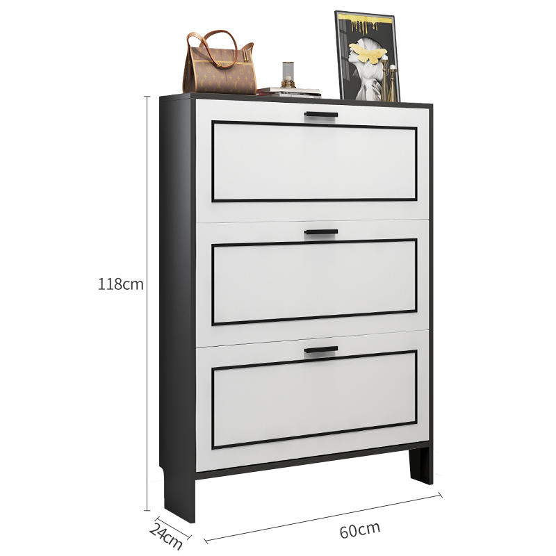 Armario zapatero ultrafino con gran capacidad de almacenamiento a prueba de polvo sencillo armario de entrada moderno