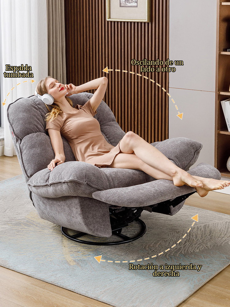 Lazy susan Silla mecedora eléctrica de tela reclinable y apta para dormir