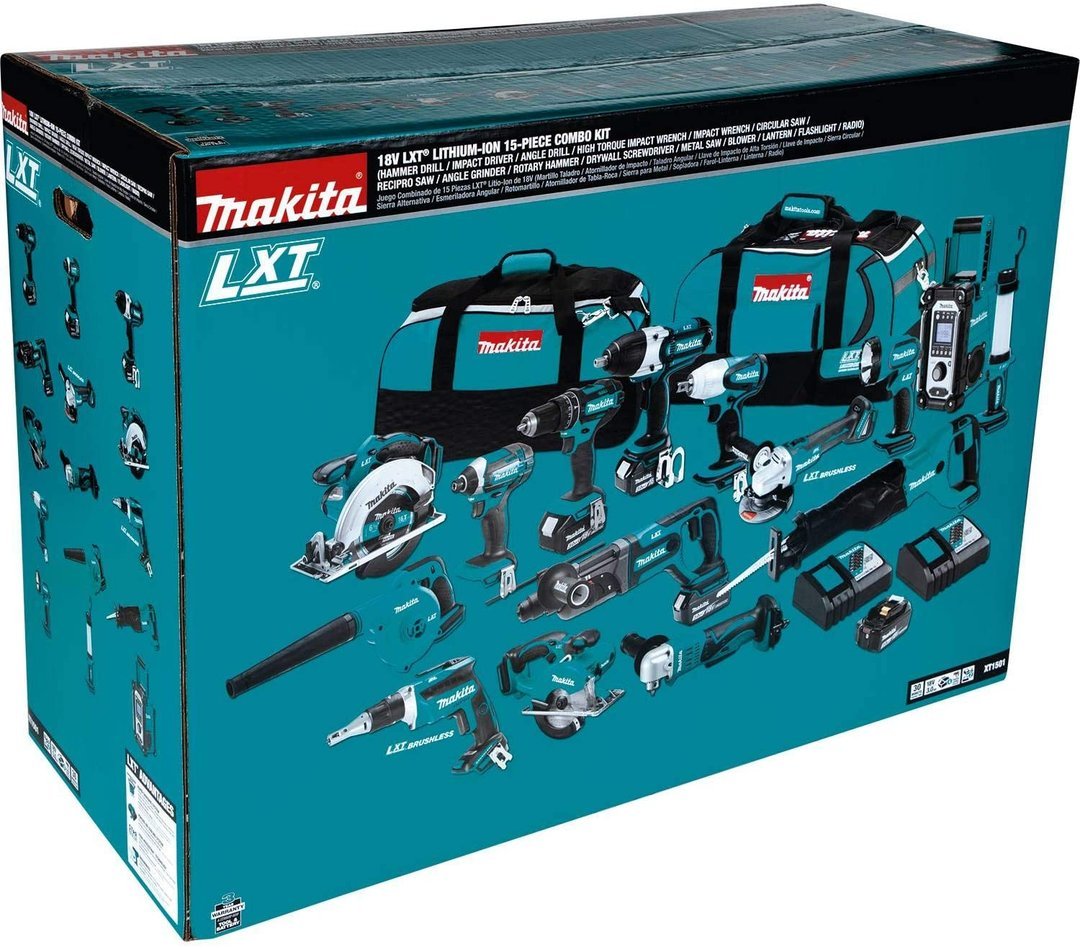 Makita XT1501 18V LXT Litio-Ion Inalámbrico de 15 piezas. Kit combinado (3.0Ah)
