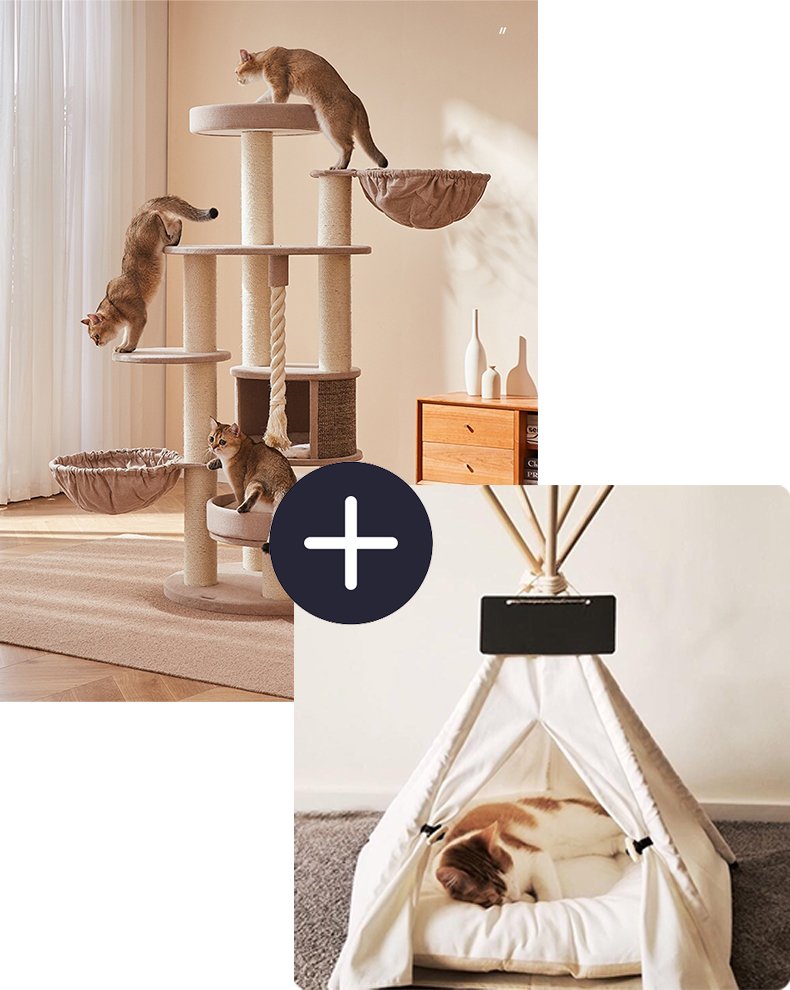 rbol trepador de gatos con tema de la jungla de Neko