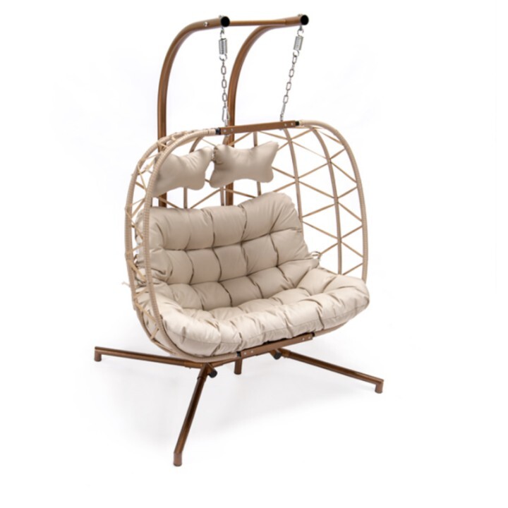 Silla Columpio Doble Con Soporte Grande 2 Personas