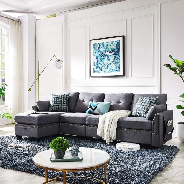 Reversible Sectional Sofa Couch L-Shape Sofa